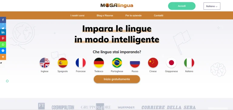 Con Mosalingua, puoi imparare una nuova lingua ovunque ti trovi, a casa o in viaggio, su smartphone o tablet. Scopri come Mosalingua può aiutarti a raggiungere i tuoi obiettivi di apprendimento delle lingue!