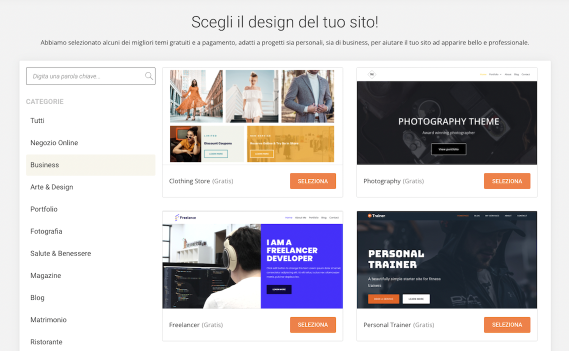 SCEGLI UN TEMA